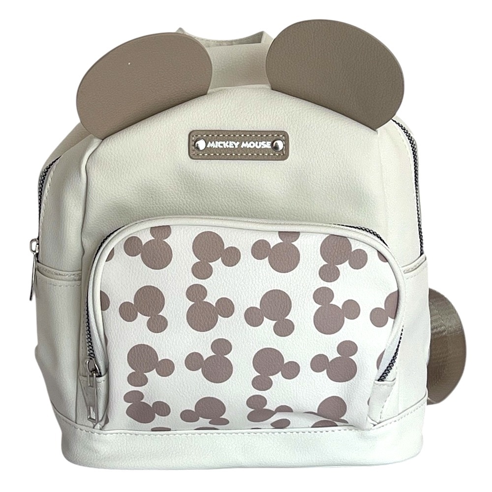 Adorable Khaki and Cream Mickey Mouse Backpack with Iconic Ears.  New with Tags.